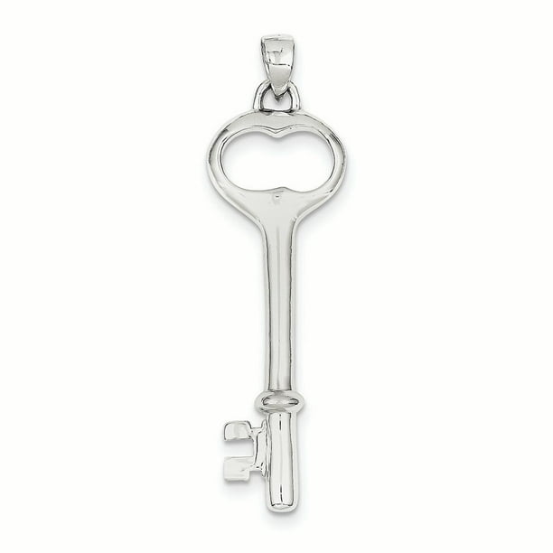 .925 Sterling Silver Key Charm Pendant 